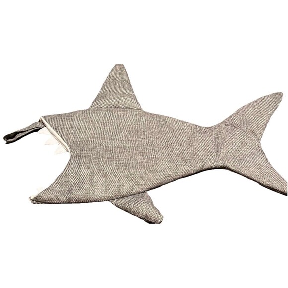 Holiday Time 20" Gray Shark Christmas Stocking with Teeth EUC - Picture 2 of 6